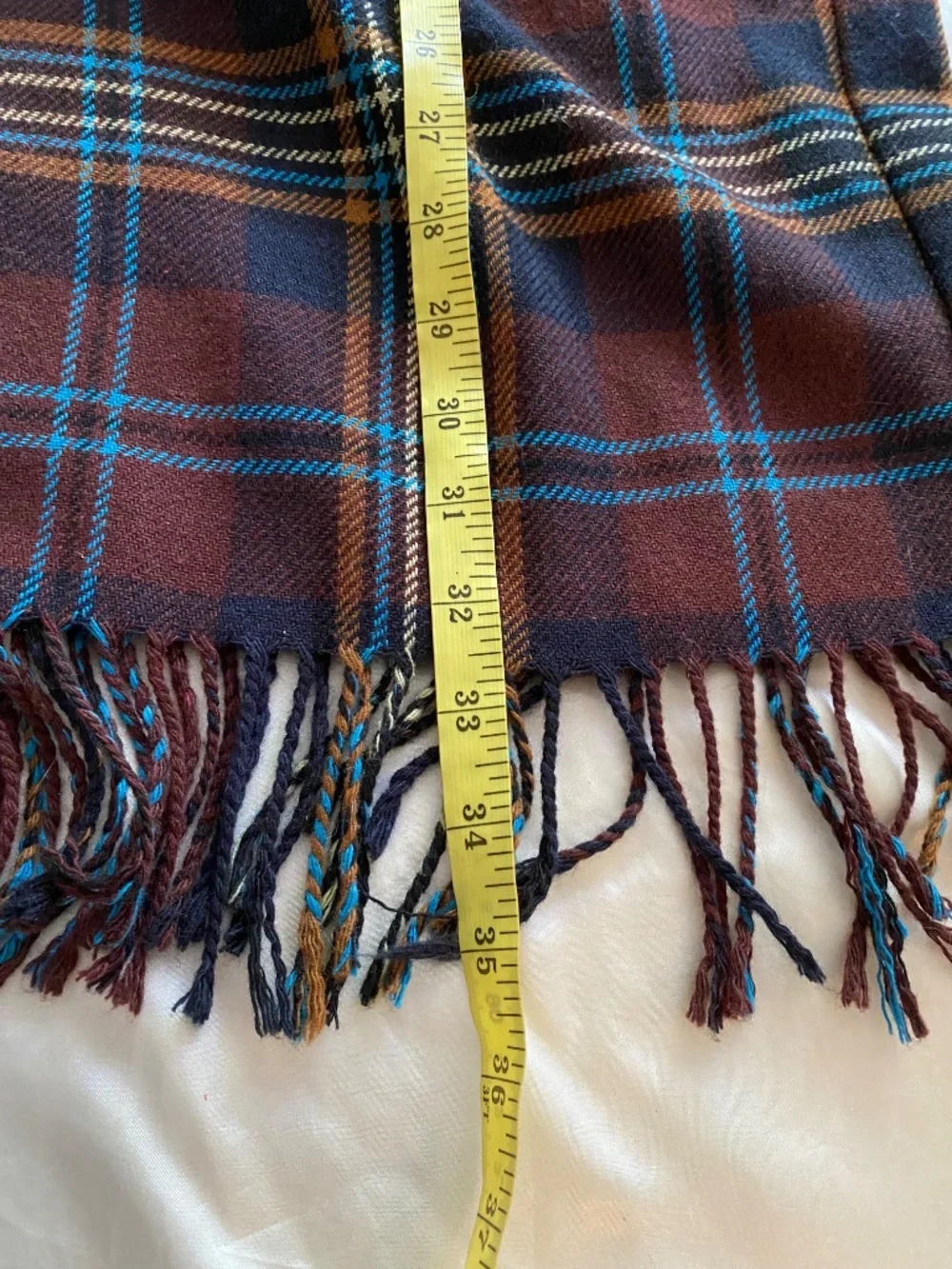 Vintage 1990s Plaid Tartan Fringe Skirt Academia Preppy Size 22W Plus Fall